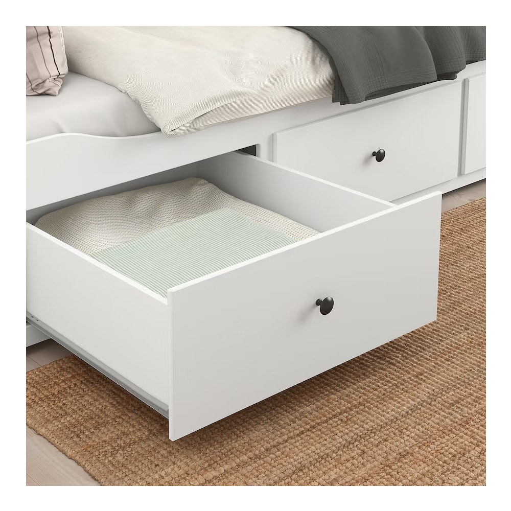 Day-bed W 2 Drawers/2 Mattresses, White Firm - Image 5